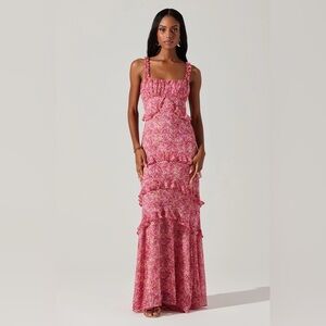 ASTR the Label Olina Dress Floral Pink Ditsy